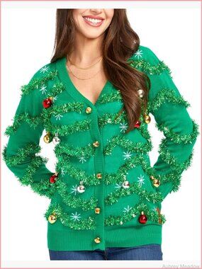 Classic Cute Cardigan Ugly Christmas Sweater Women Fun Patterns